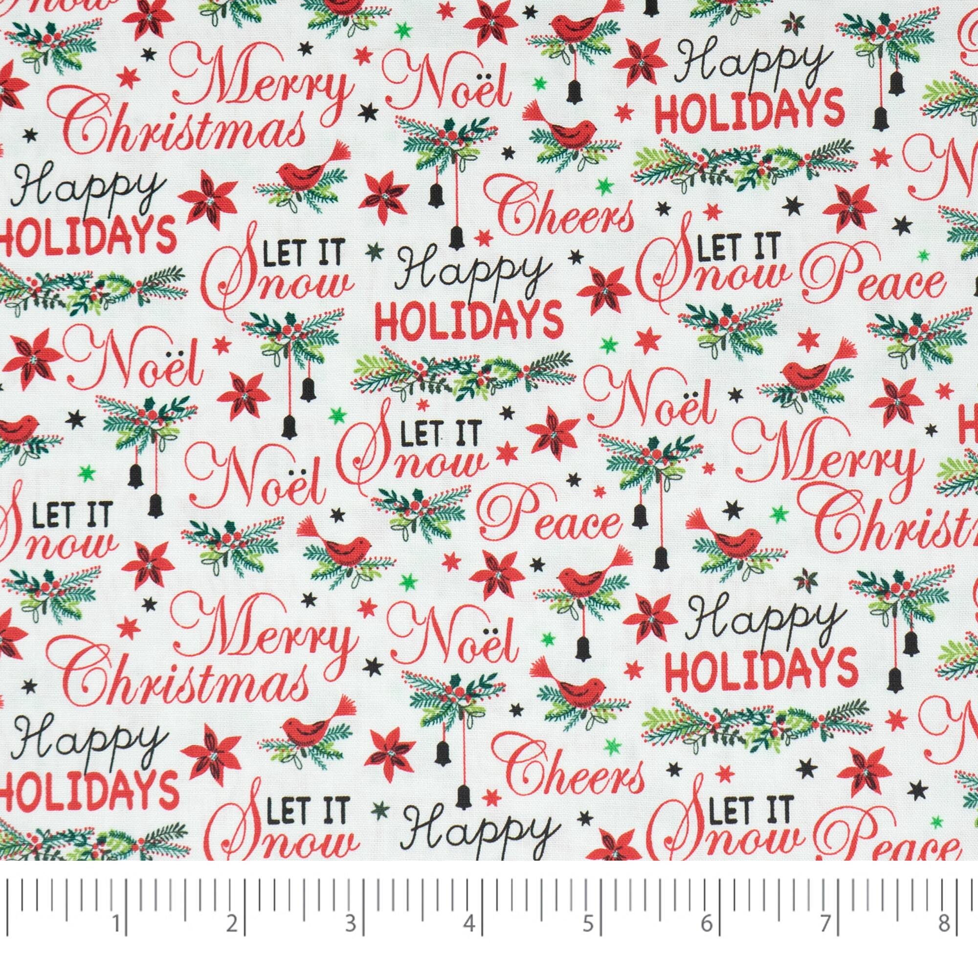 SINGER Christmas Holiday Peace Noel Cotton Fabric